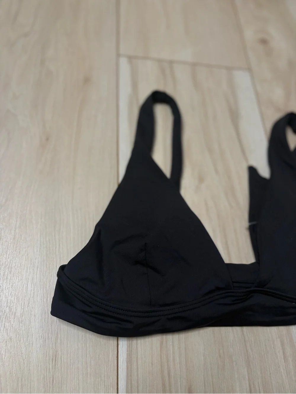 L*Space Black Triangle Bikini Top XL Tie Back Adjustable Swim Top Minimalist